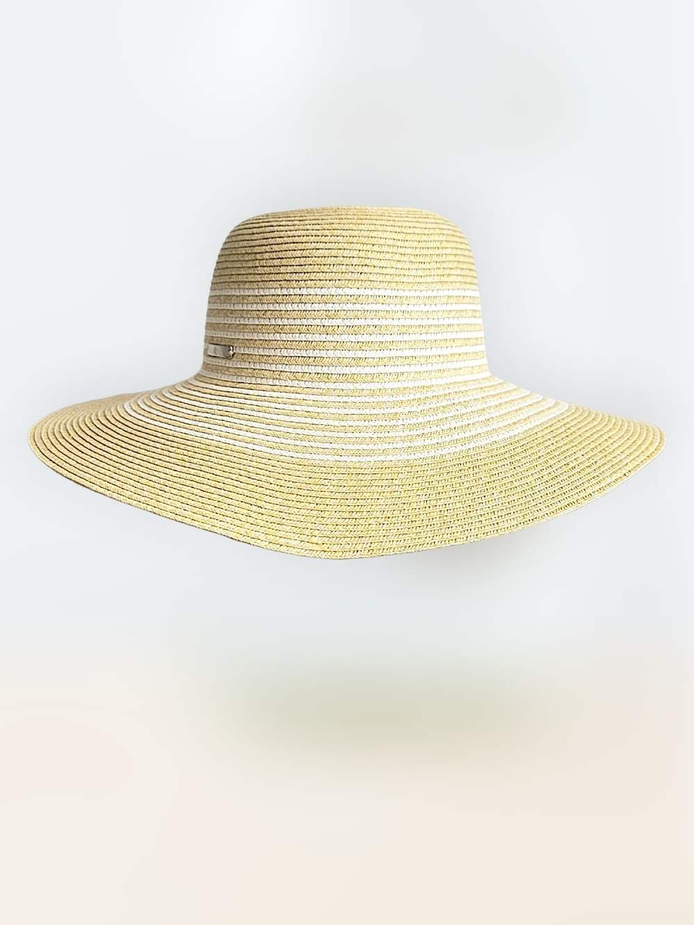 Lauren Ralph Lauren Wide Brim Straw Sun Hat in Natural and White